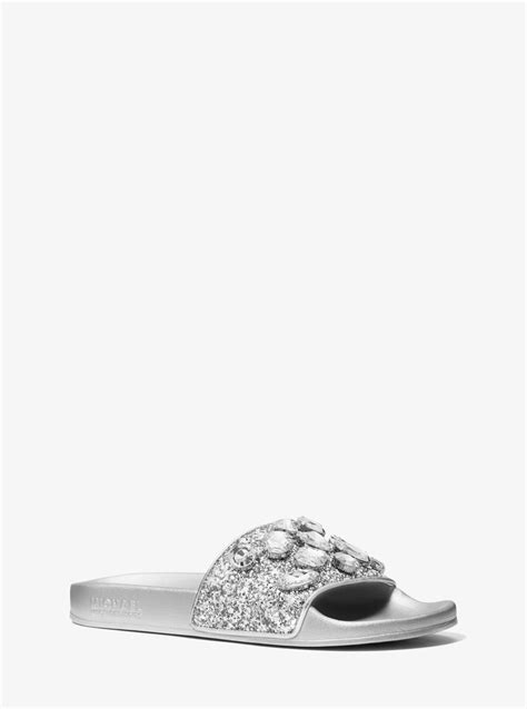 michael kors gilmore embellished slides|gilmore embossed slide sandals.